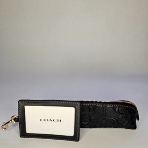 COACH Pencil Case And Id Lanyard Set In Signature Leather